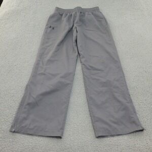 Under Armour Track Pants Mens Large HeatGear Loose Fit Mesh Lined Grey